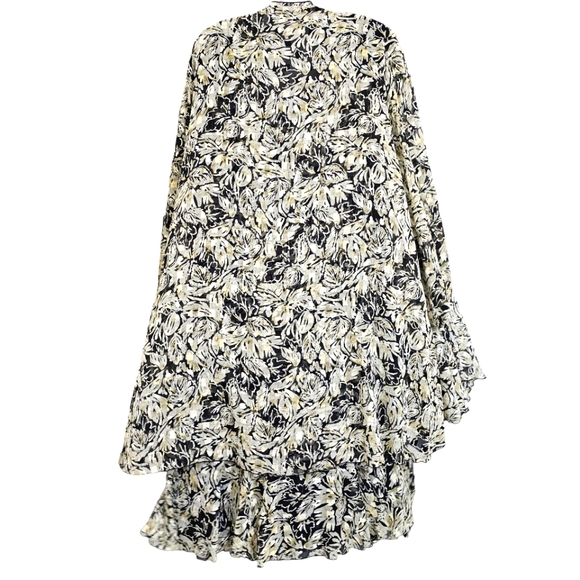 Nwt Saks Fifth Ave. Cattiva   Blk/Tan/Gold Floral Chiffon  Dress/Jacket  2pc Set - Picture 4 of 17